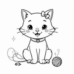 Cute Cat Coloring Pages - Page 1