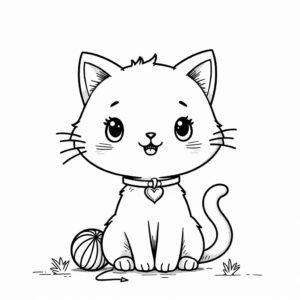 Cute Cat Coloring Pages - Page 1