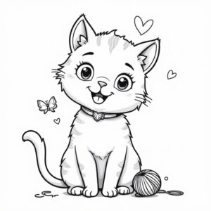 Cute Cat Coloring Pages - Page 1