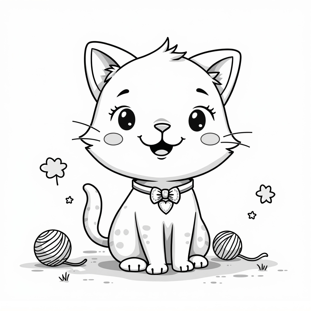 Cute Cat Coloring Pages - Page 2
