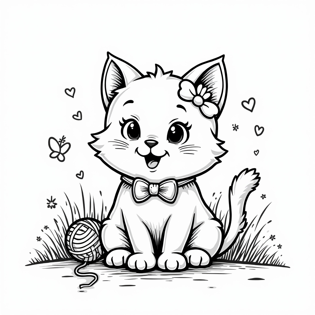 Cute Cat Coloring Pages - Page 2