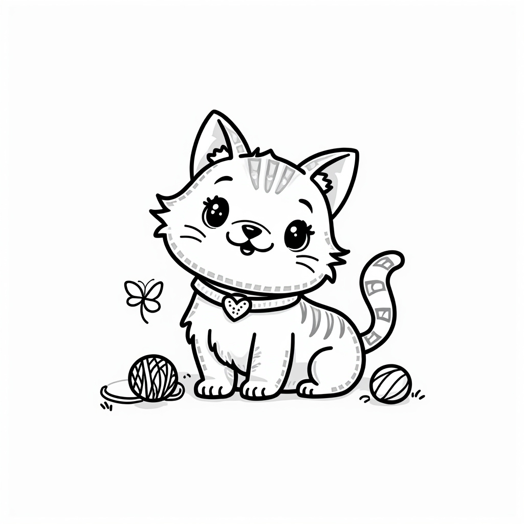 Cute Cat Coloring Pages - Page 2