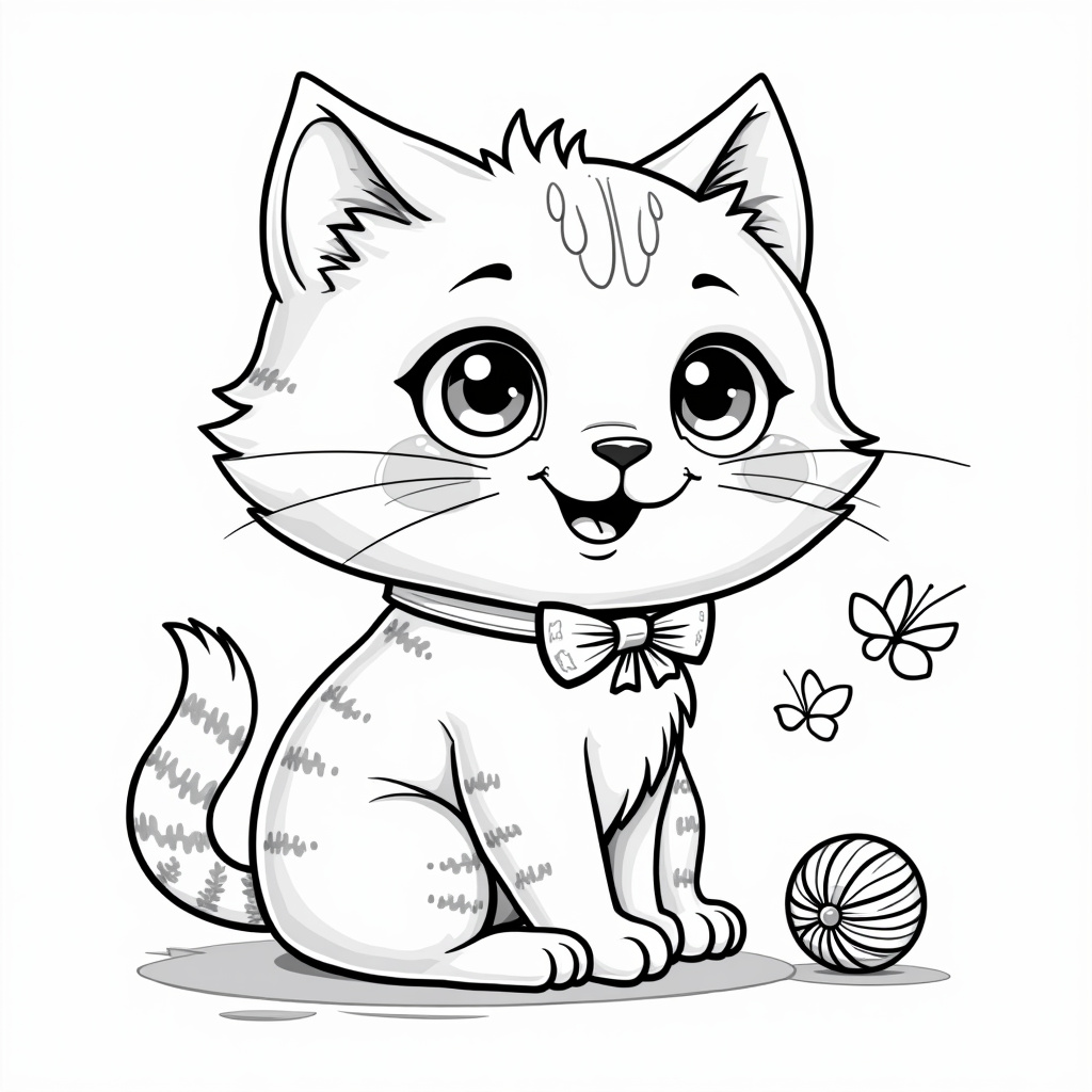 Cute Cat Coloring Pages - Page 3