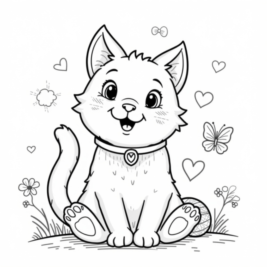 Cute Cat Coloring Pages - Page 3