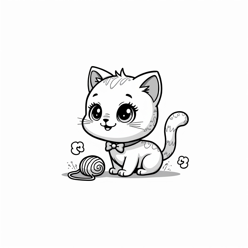 Cute Cat Coloring Pages - Page 3