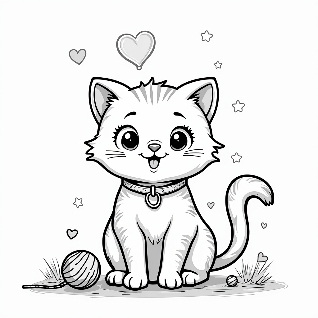 Cute Cat Coloring Pages - Page 3