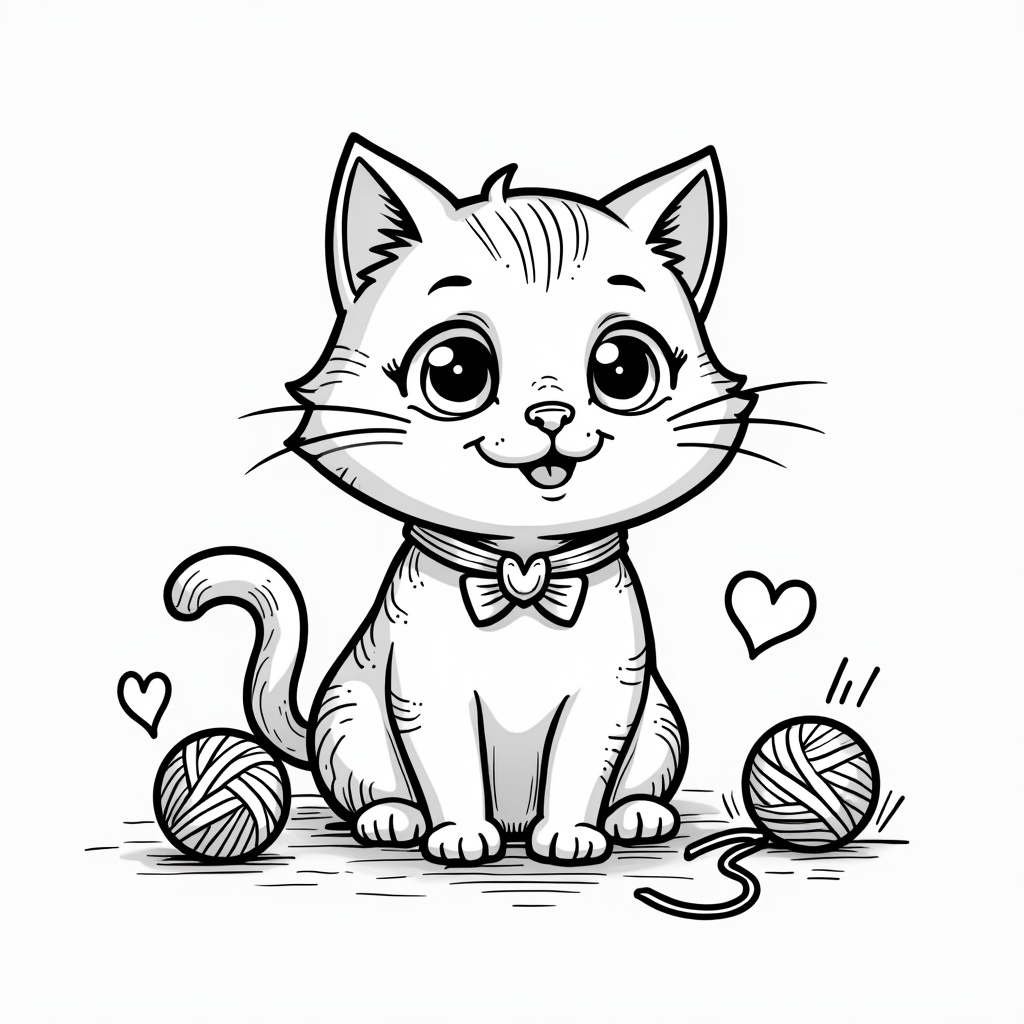 Cute Cat Coloring Pages - Page 4