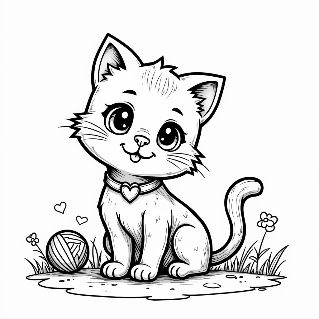 Cute Cat Coloring Pages - Page 4