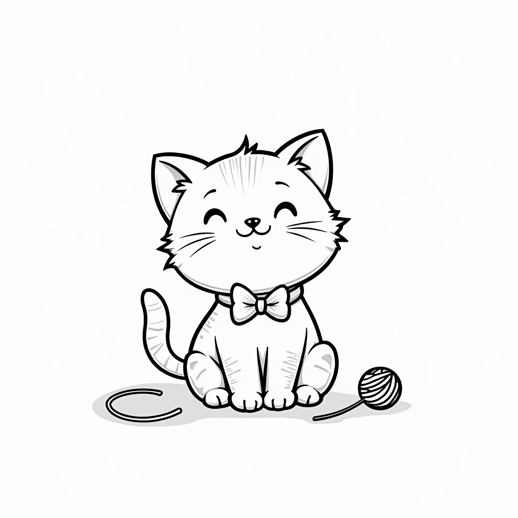 Cute Cat Coloring Pages - Page 4