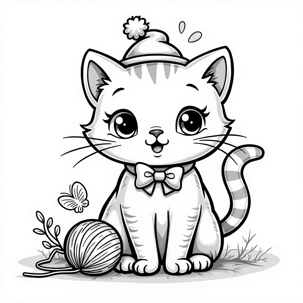 Cute Cat Coloring Pages - Page 4