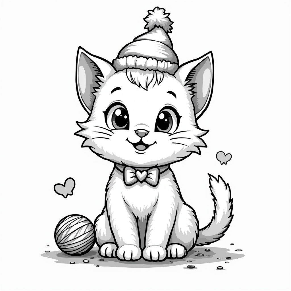 Cute Cat Coloring Pages - Page 4