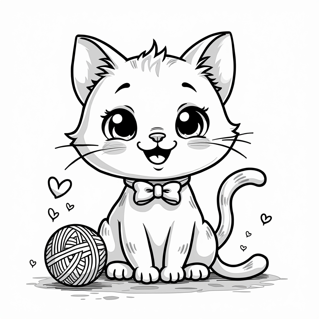 Cute Cat Coloring Pages - Page 5