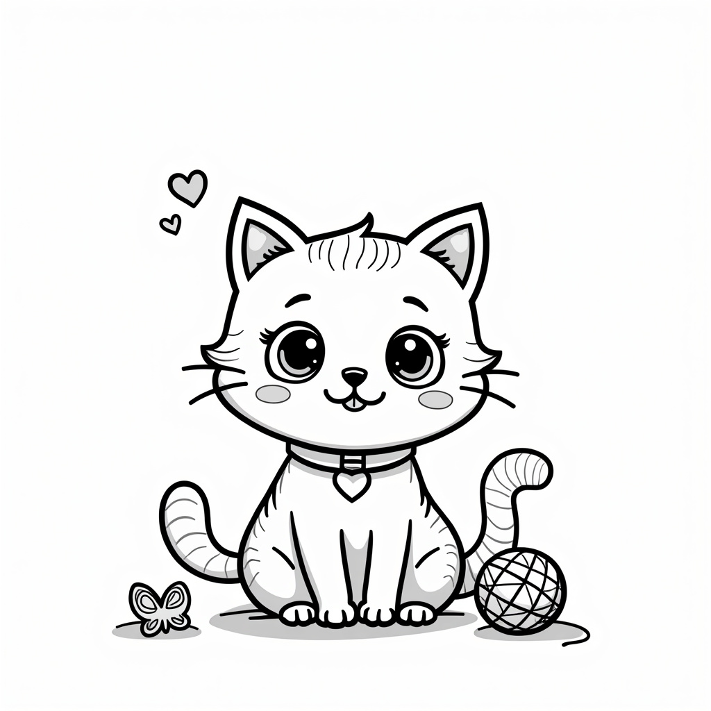Cute Cat Coloring Pages - Page 5