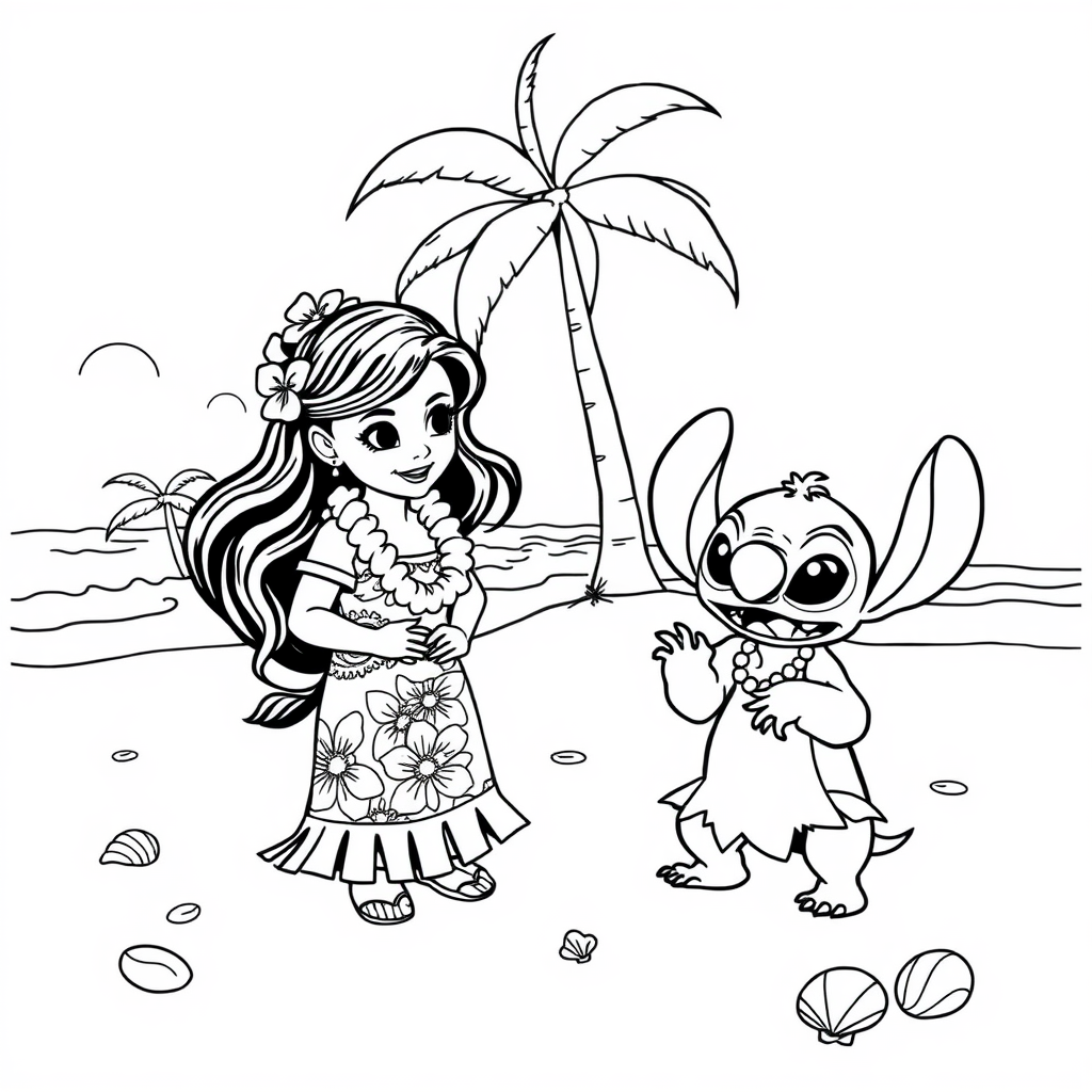 Lilo And Stitch Coloring Pages - Page 1